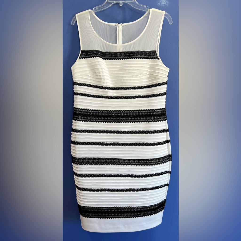 Jessica Simpson White And Black Lace Dress